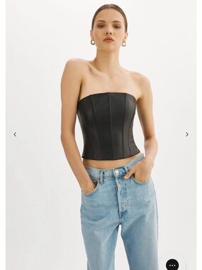 Lamarque Davina Leather Corset Bustier, M. Like New!